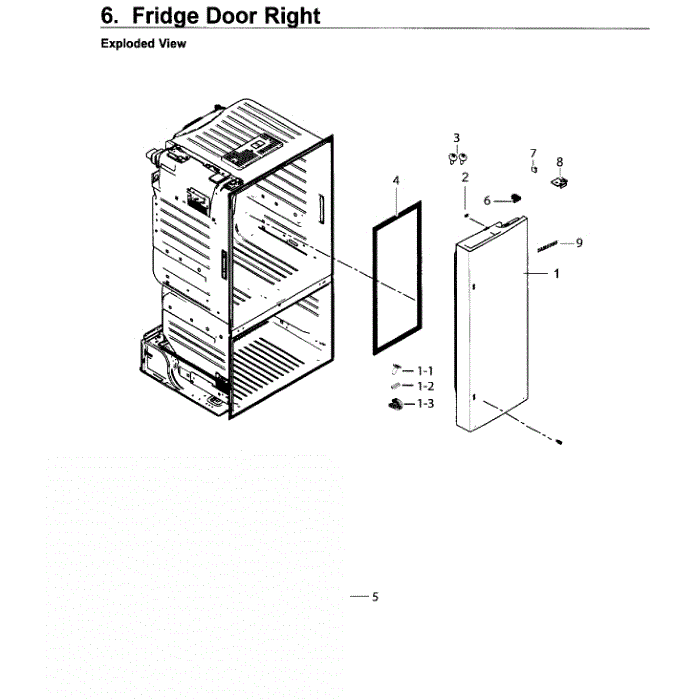 Fridge Door R Diagram and Parts List for RF26J7500SR AA-01 Samsung Refrigerator