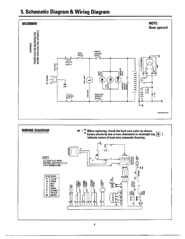 Precaution/specifications Page 3 Diagram and Parts List for MW3050W XAA Samsung Microwave