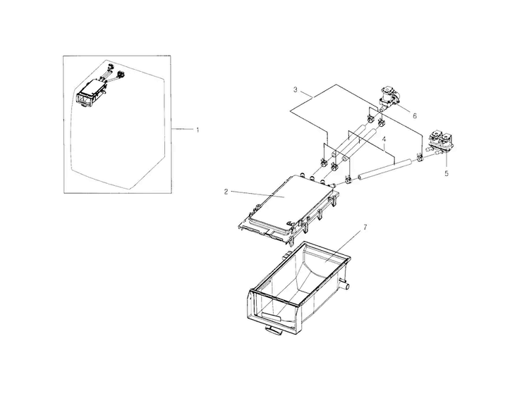 Housing-drawer Diagram and Parts List for WF218ANB XAA-0001 Samsung Washer