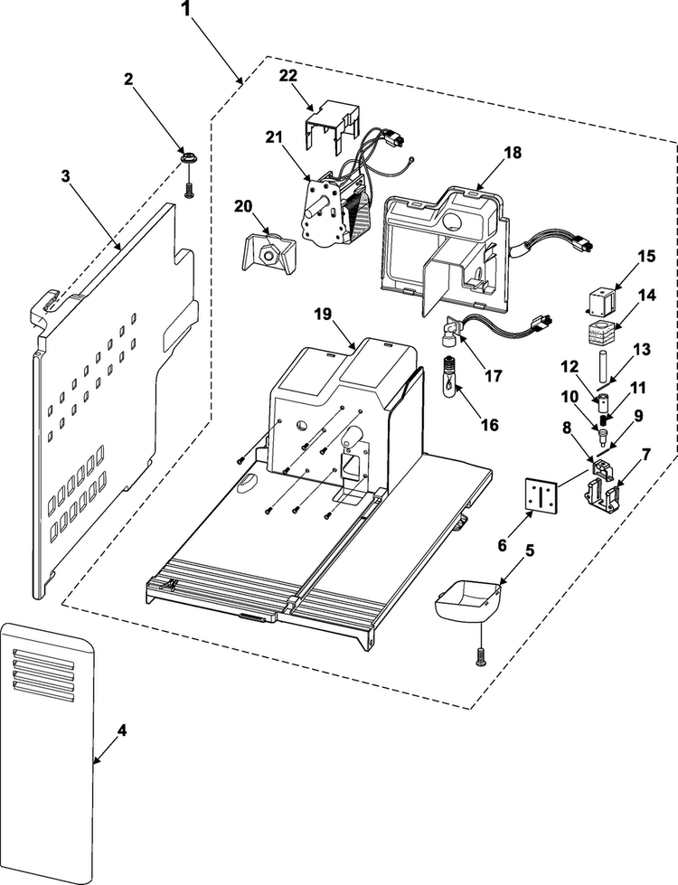 Enclosure Diagram and Parts List for RS2624WW XAA Samsung Refrigerator