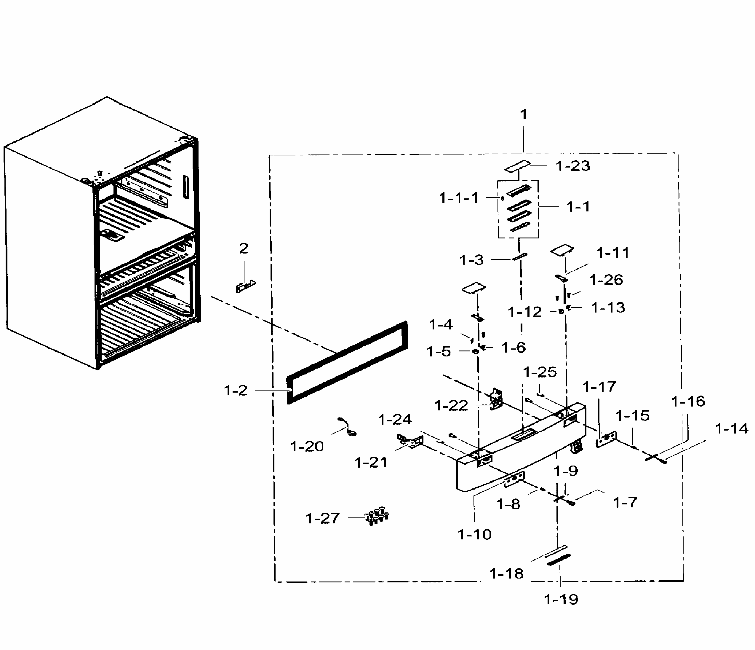 Flexzone Door Diagram and Parts List for RF31FMEDBWW AA-0006 Samsung Refrigerator