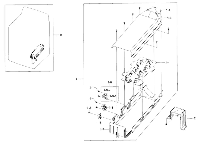 Duct Heater Diagram and Parts List for DV40J3000EW A2-0000 Samsung Dryer