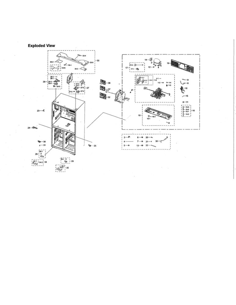 Cabinet 2 Diagram and Parts List for RF28N9780SR AA-00 Samsung Refrigerator