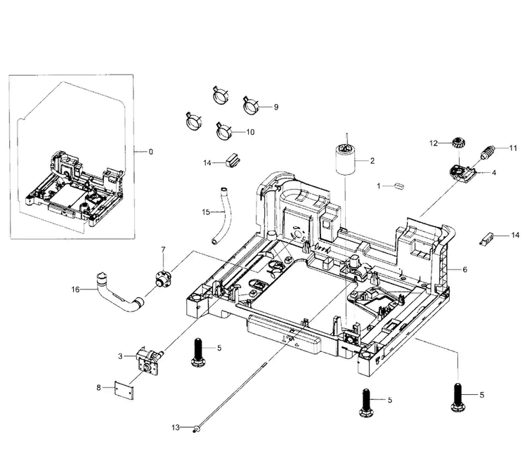Base Diagram and Parts List for DW80J7550US AA-0001 Samsung Dishwasher