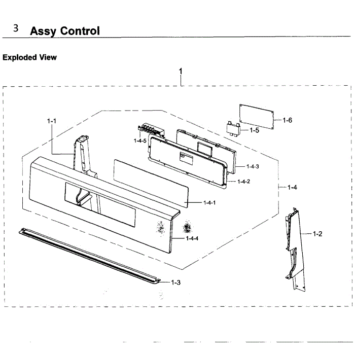 Control Diagram and Parts List for NX58K3310SS AA-00 Samsung Range