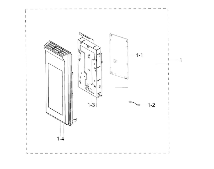 Control Panel Diagram and Parts List for ME21H9900AS AA-0001 Samsung Microwave
