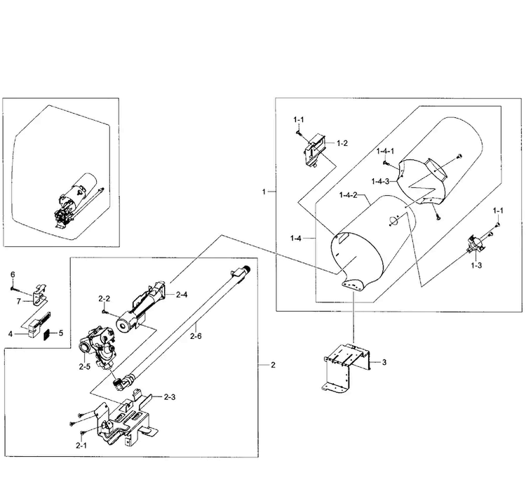 Burner Assy Diagram and Parts List for DV365GTBGWR A3-0001 Samsung Dryer