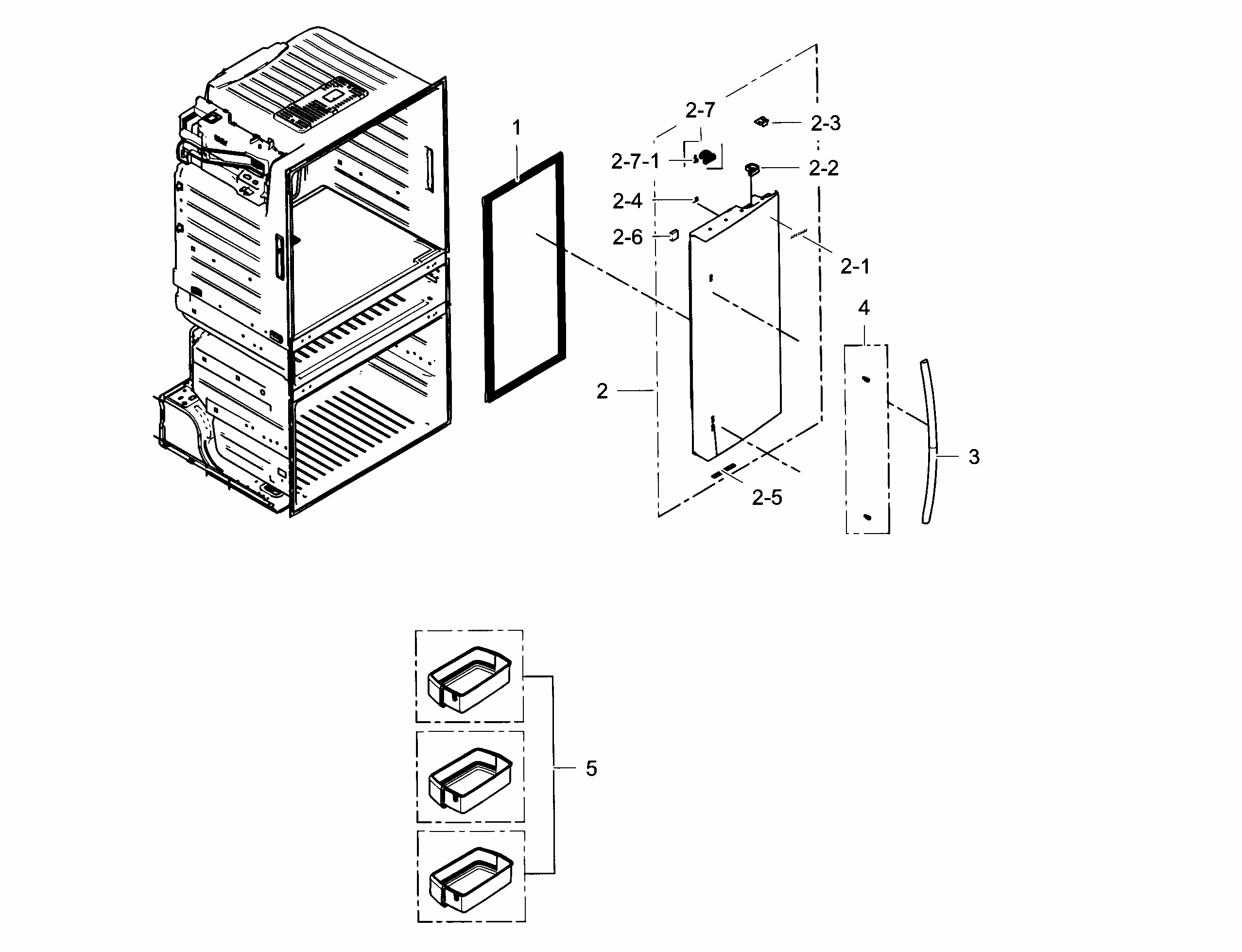 Fridge Door R Diagram and Parts List for RF25HMEDBBC AA-0003 Samsung Refrigerator