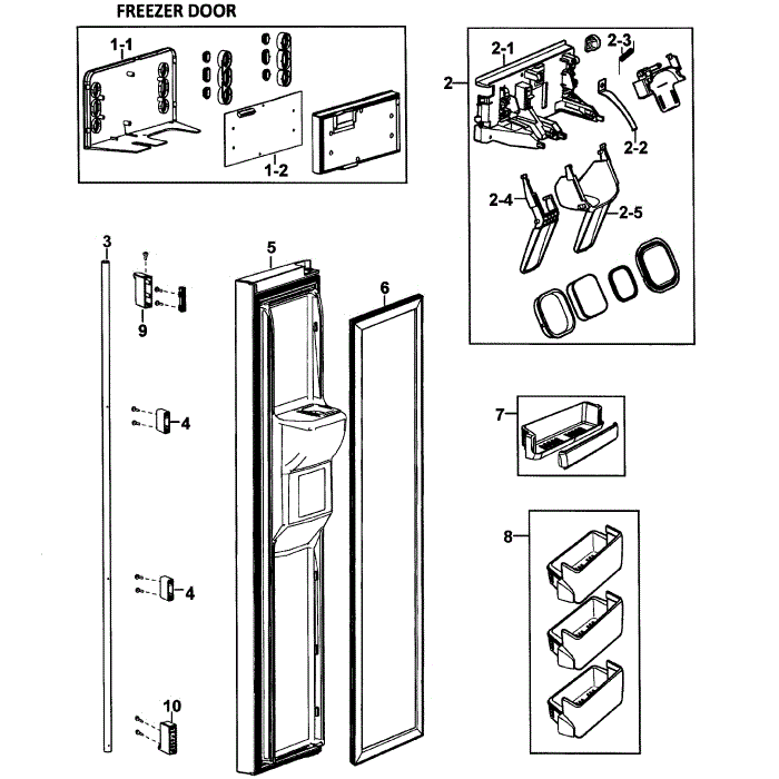 Left Door Diagram and Parts List for RH269LBSH XAA-00 Samsung Refrigerator