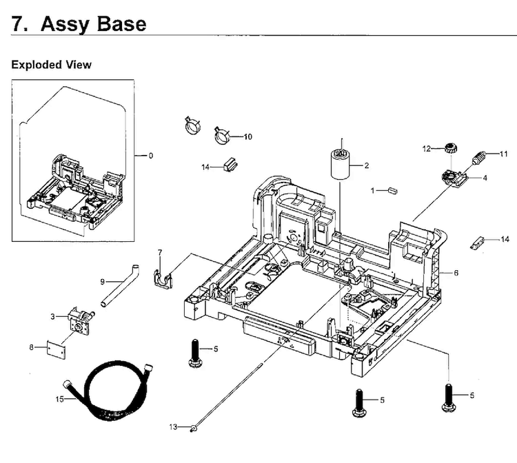Base Diagram and Parts List for DW80J7550UG AA-0002 Samsung Dishwasher