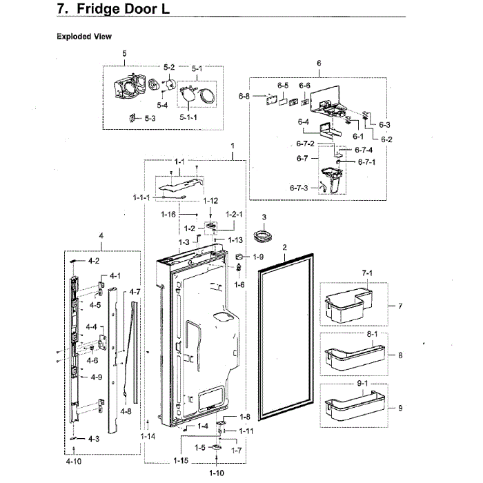 Fridge Door R Diagram and Parts List for RF28K9580SG AA-02 Samsung Refrigerator