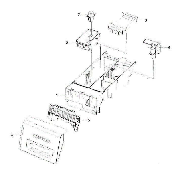 Drawer Assembly Diagram and Parts List for WF231ANW XAA-01 Samsung Washer
