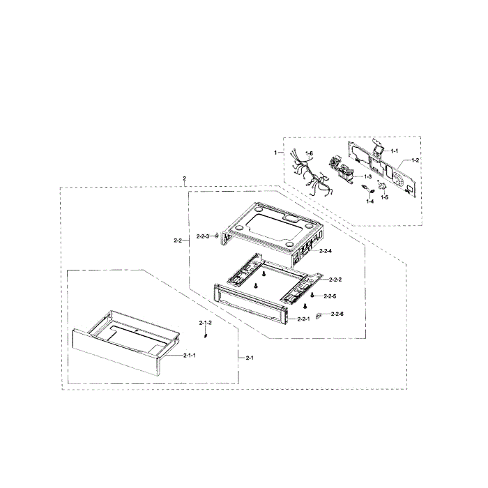 Drawer Diagram and Parts List for NX58H5600SS AA-00 Samsung Range