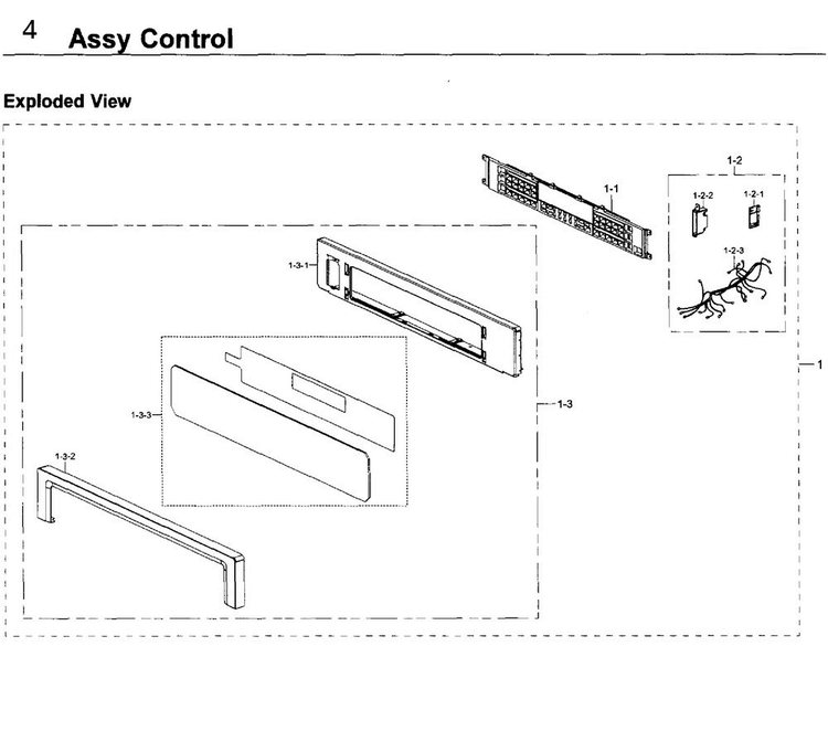 Control Asy Diagram and Parts List for NV51K6650SG AA-0000 Samsung Wall Oven