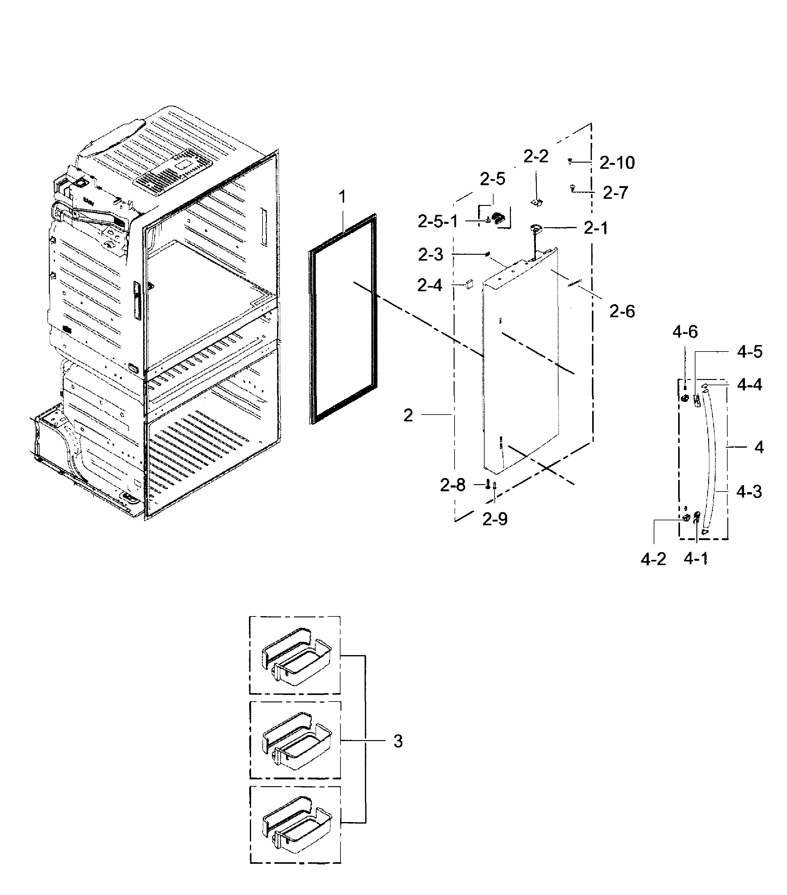 Fridge Door R Diagram and Parts List for RF28HMEDBSR AA-0009 Samsung Refrigerator