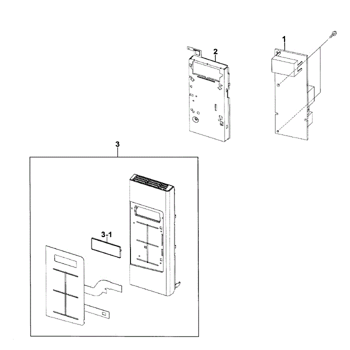 Control Panel Diagram and Parts List for SMH1816W XAA-00 Samsung Microwave Oven Combo