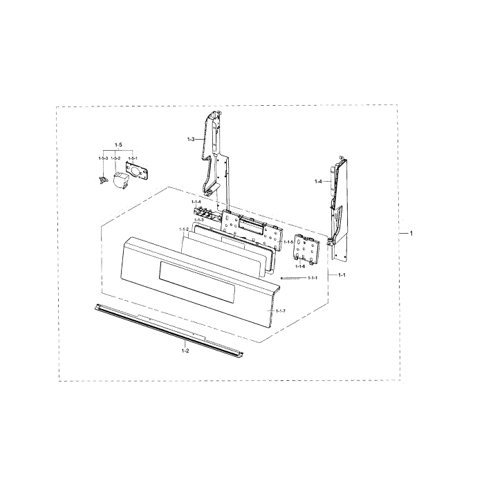 Control Panel Diagram and Parts List for NX58J7750SS AA-00 Samsung Range