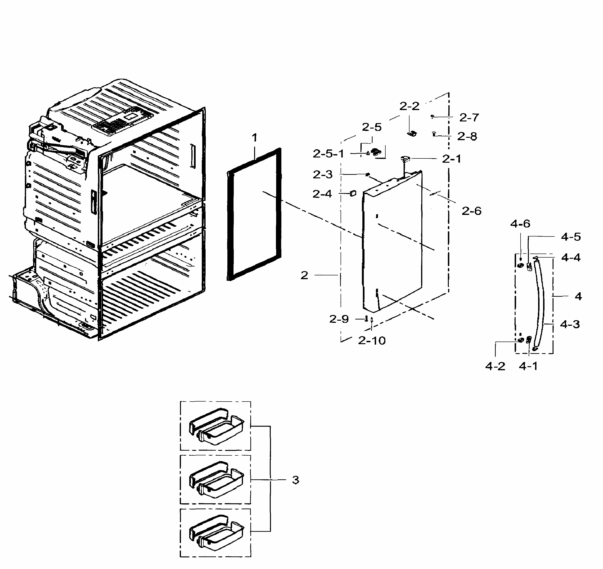 Right Door Diagram and Parts List for RF28HMEDBWW AA-0008 Samsung Refrigerator
