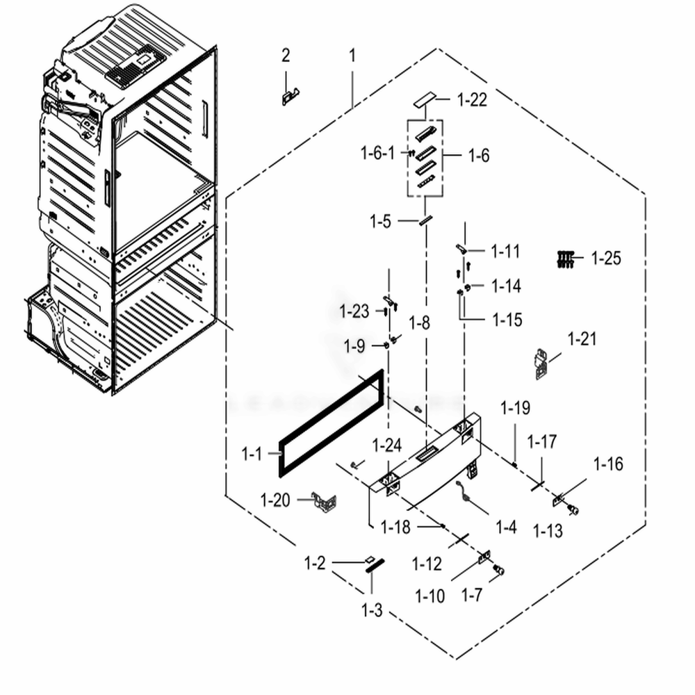 Flexzone-Door Diagram and Parts List for RF28JBEDBSR (AA)(0007) Samsung Refrigerator