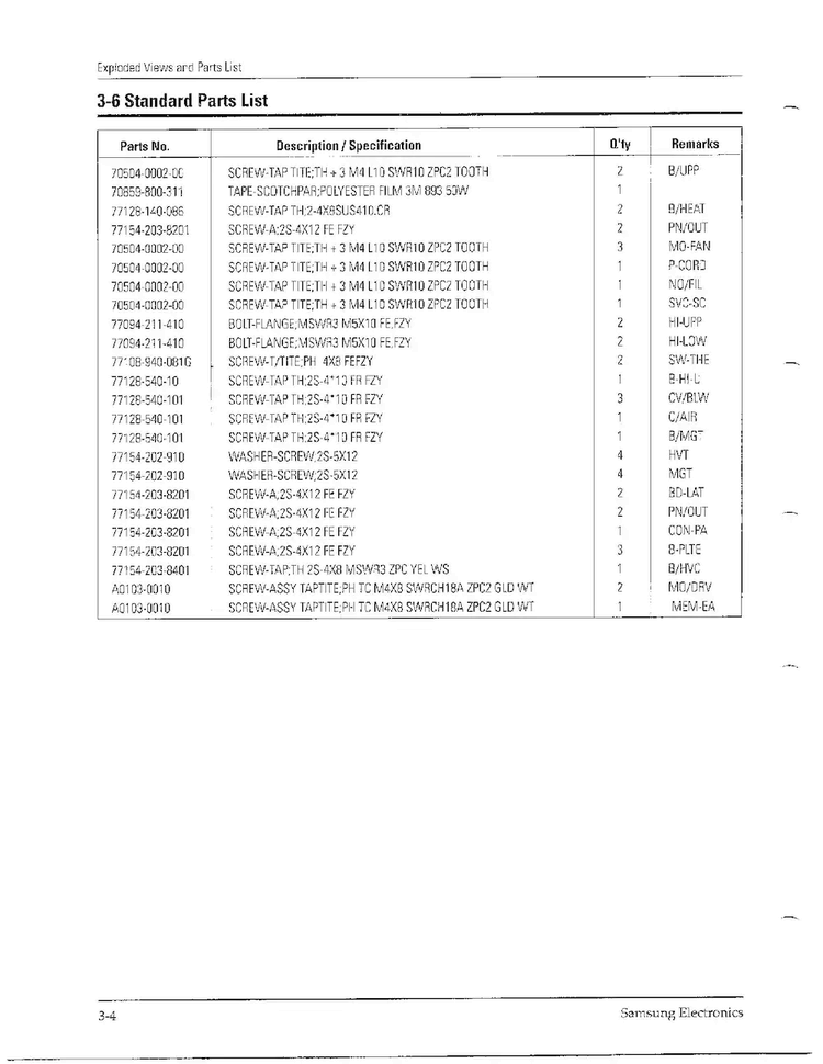 Complete Microwave Oven Page 4 Diagram and Parts List for MW6573G XAA Samsung Microwave