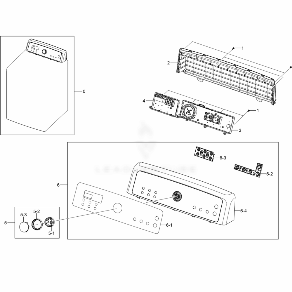 Assembly Panel Control Diagram and Parts List for DV5451AEW (XAC)(0003) Samsung Dryer