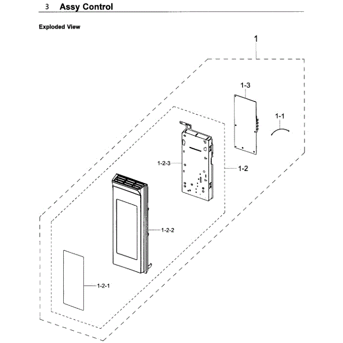 Control Panel Diagram and Parts List for ME21K7010DS AA-00 Samsung Microwave
