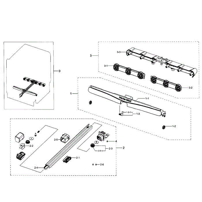 Motion Sensors Diagram and Parts List for DW80J7550US AA-01 Samsung Dishwasher