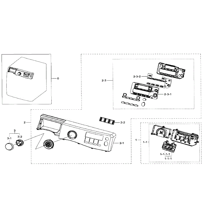 Control Panel Diagram and Parts List for WF393BTPARA A1-00 Samsung Washer