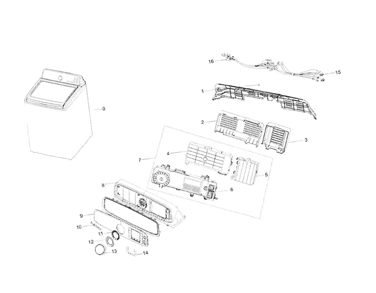 Control Panel Diagram and Parts List for WA56H9000AW A2-0000 Samsung Washer