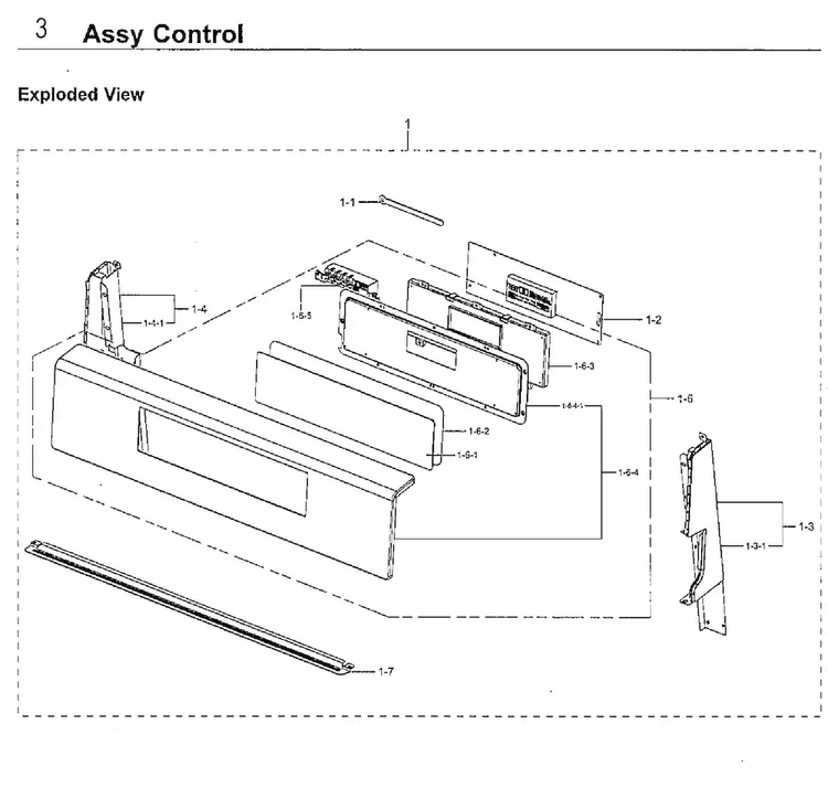 Control Diagram and Parts List for NX58F5500SS AA-0002 Samsung Range
