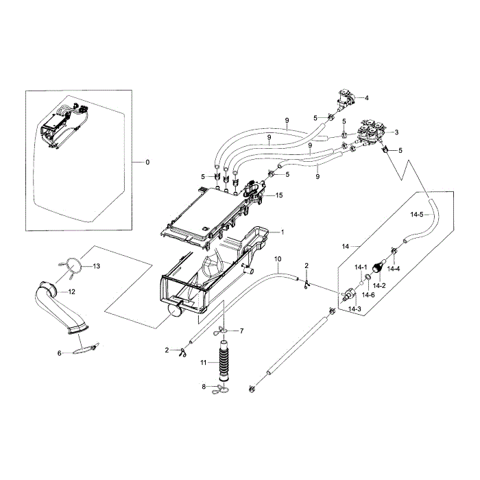 Housing-Drawer Diagram and Parts List for WF393BTPARA A2-00 Samsung Washer