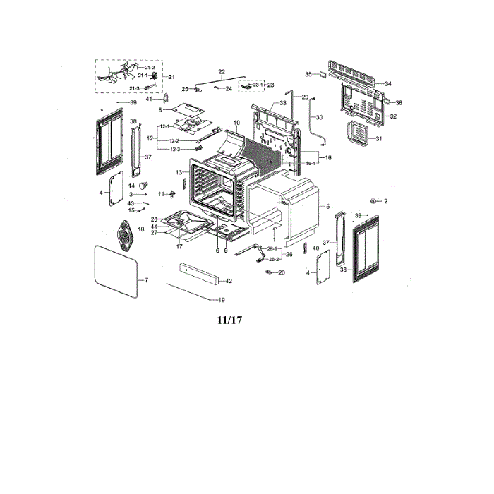 Unit Diagram and Parts List for NX58M5600SW AA-00 Samsung Range