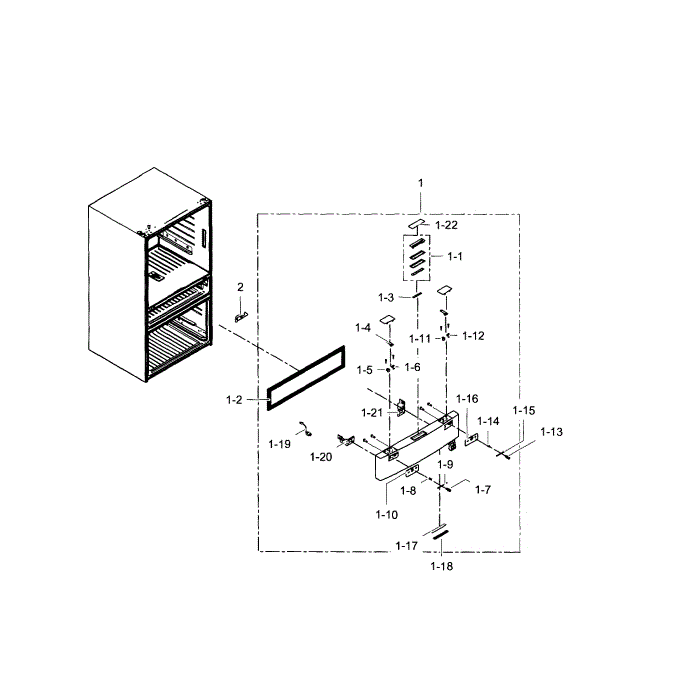 Flexzone Door Diagram and Parts List for RF23HSESBSR AA-01 Samsung Refrigerator