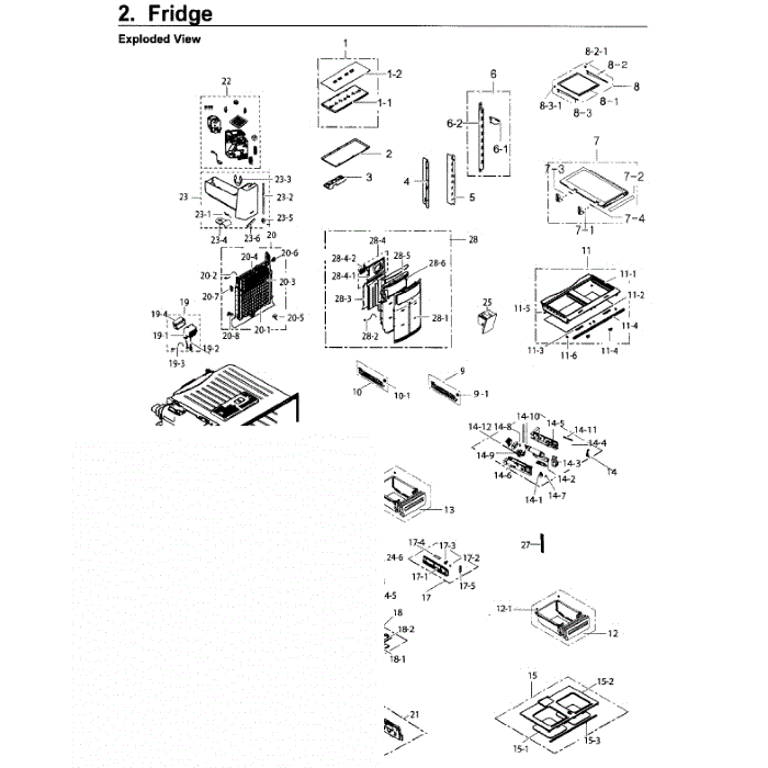 Fridge Diagram and Parts List for RF26J7500SR (AA)(0003) Samsung Refrigerator