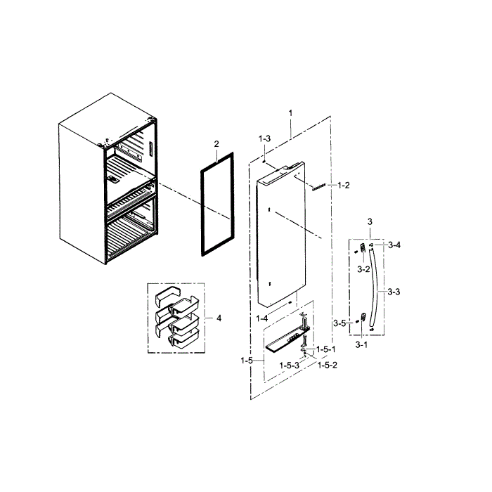 Refrigerator Door R Diagram and Parts List for RF24FSEDBSR AA-05 Samsung Refrigerator