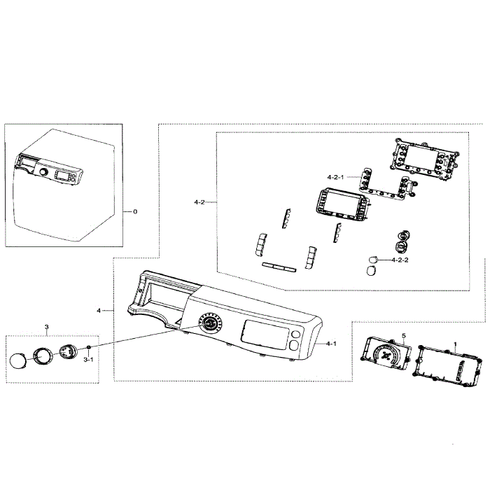 Control Panel Diagram and Parts List for WF511ABW XAA-00 Samsung Washer
