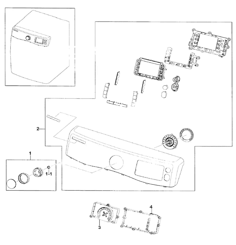 Control Panel Diagram and Parts List for DV511AER XAA-0002 Samsung Dryer