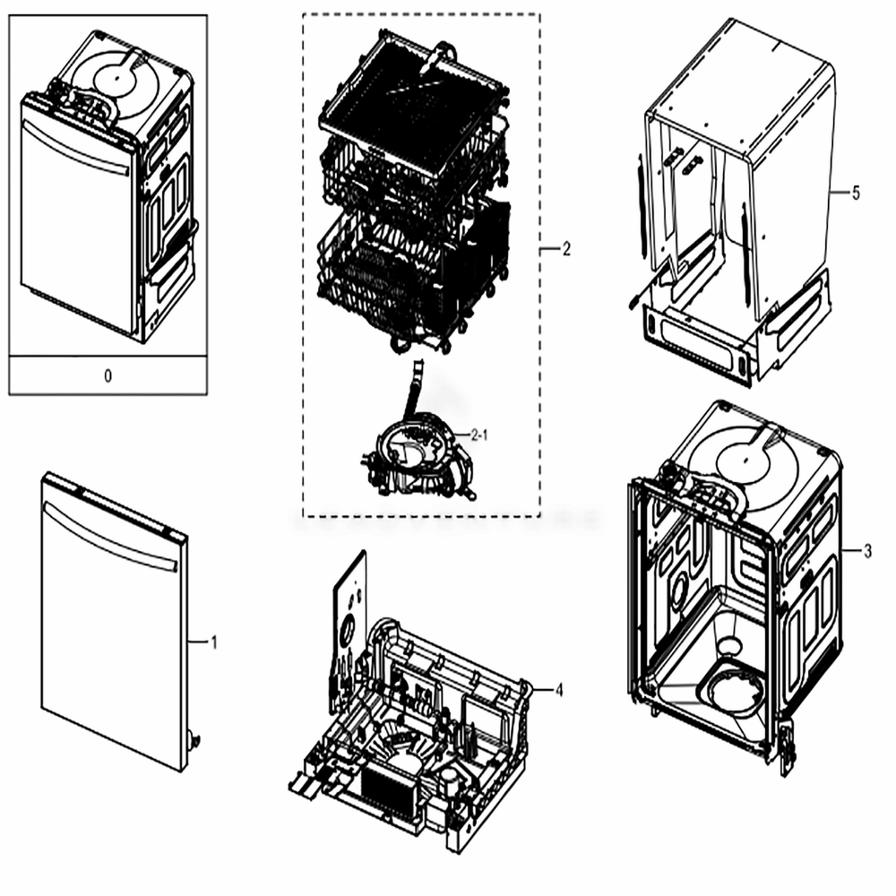 Main Diagram and Parts List for DW80K7050UG (AA)(0002) Samsung Dishwasher