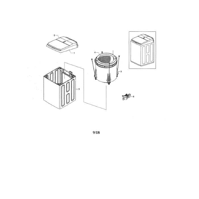 Main Diagram and Parts List for WA50K8600AV AA-00 Samsung Washer