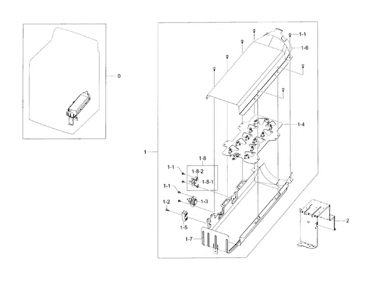 Duct Heater Diagram and Parts List for DV48H7400EP A2-0000 Samsung Dryer