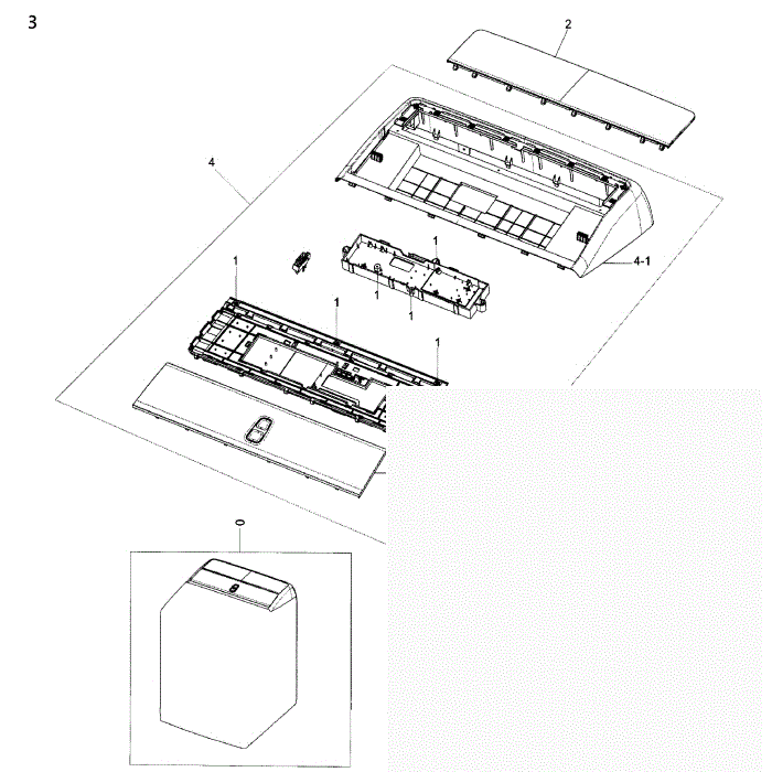 Control Panel Diagram and Parts List for DV50K8600EW A3-00 Samsung Dryer
