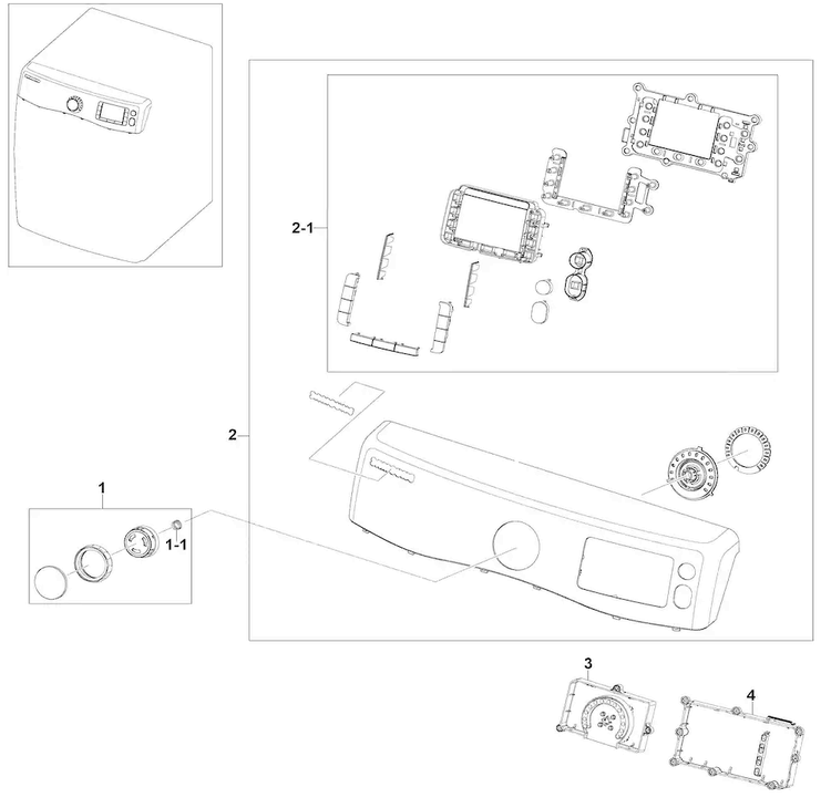 Control Panel Diagram and Parts List for DV520AGP XAA-0000 Samsung Dryer