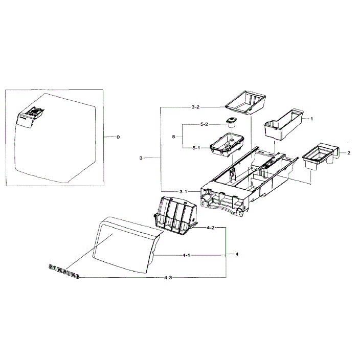 Drawer Assembly Diagram and Parts List for WF393BTPARA A1-00 Samsung Washer