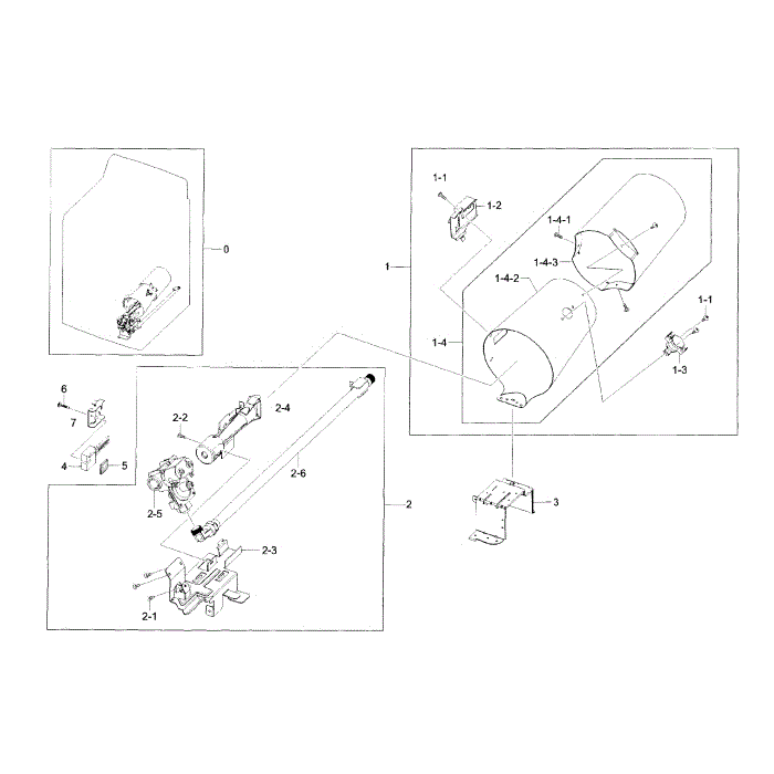 Duct Heater-Gas Diagram and Parts List for DV45H7200GW A2-00 Samsung Dryer