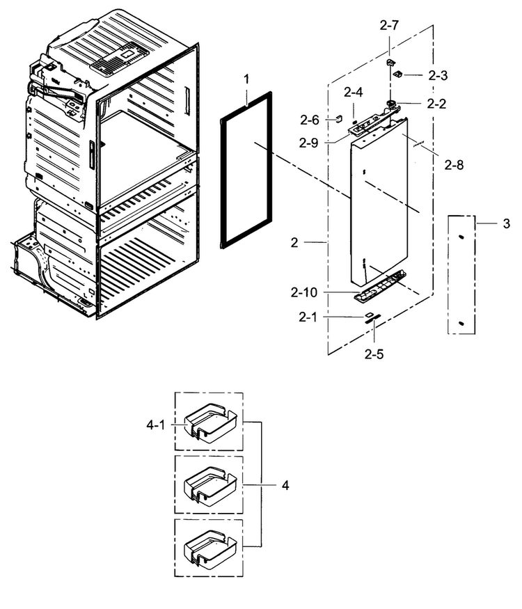 Refrigerator Door R Diagram and Parts List for RF4287HABP XAA-0002 Samsung Refrigerator