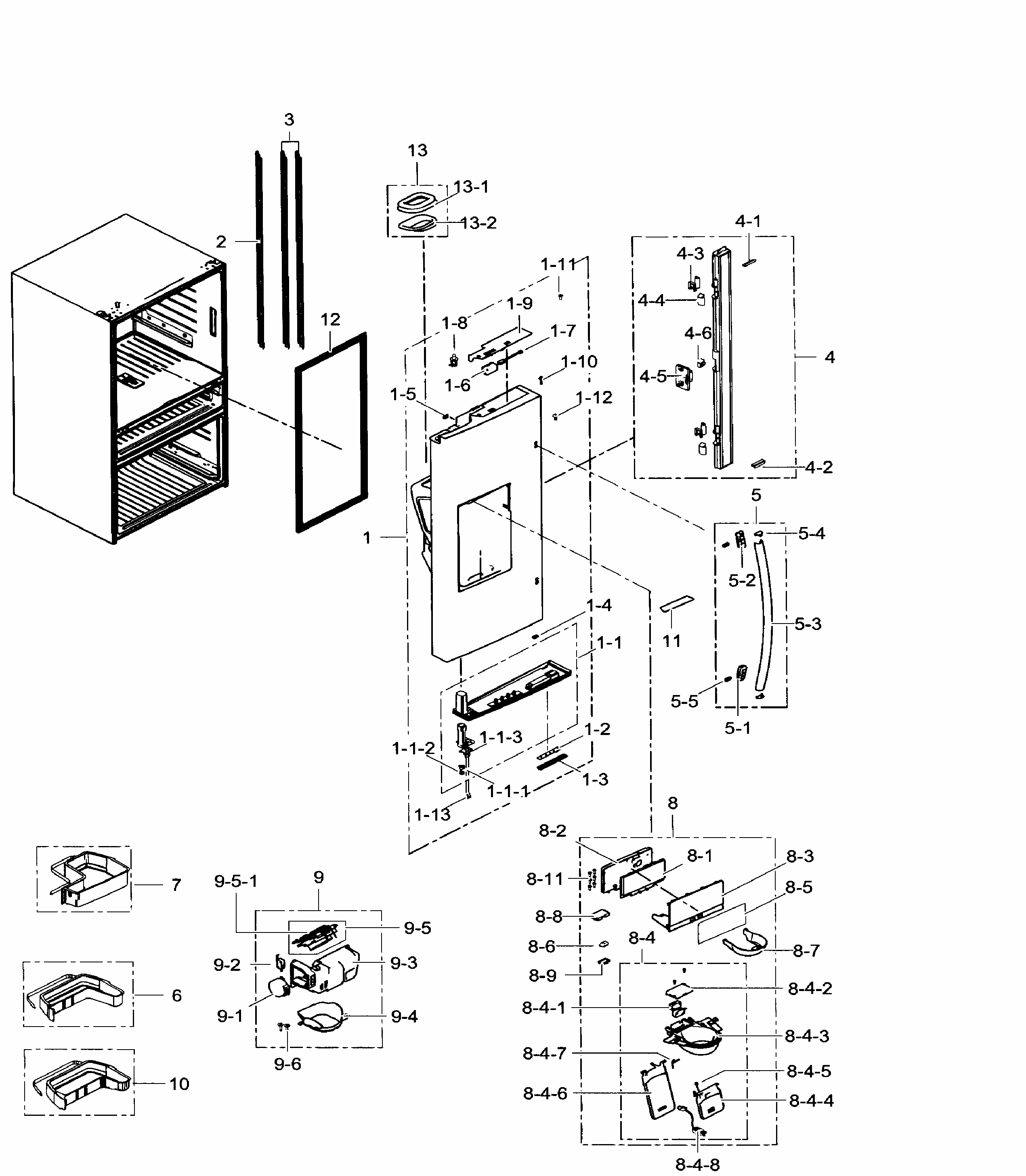 Fridge Door Lt Diagram and Parts List for RF24FSEDBSR AA-0008 Samsung Refrigerator