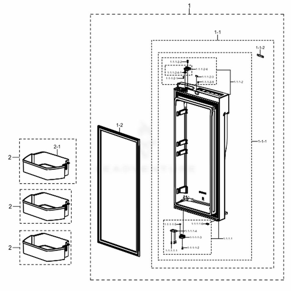 Fridge Door R Diagram and Parts List for RF23J9011SG (AA)(0007) Samsung Refrigerator