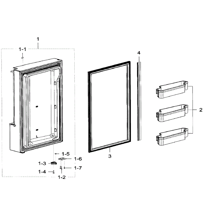 Freezer Door Lt Diagram and Parts List for RF32FMQDBSR AA-05 Samsung Refrigerator