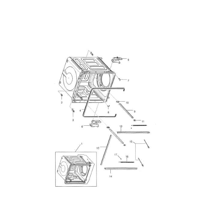 Tub Assembly Diagram and Parts List for DMT300RFS XAC-00 Samsung Dishwasher