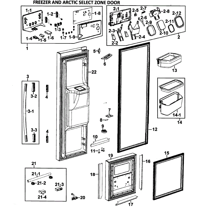Left Doors Diagram and Parts List for RM257ACRS XAA-00 Samsung Refrigerator